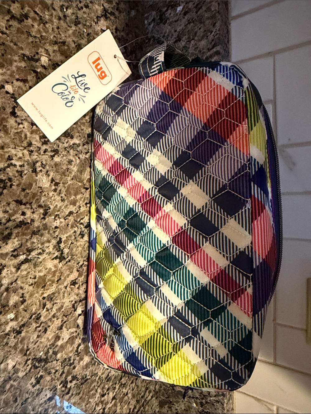 Lug Multicolor Quilted Cosmetic Pouch - Live in Color